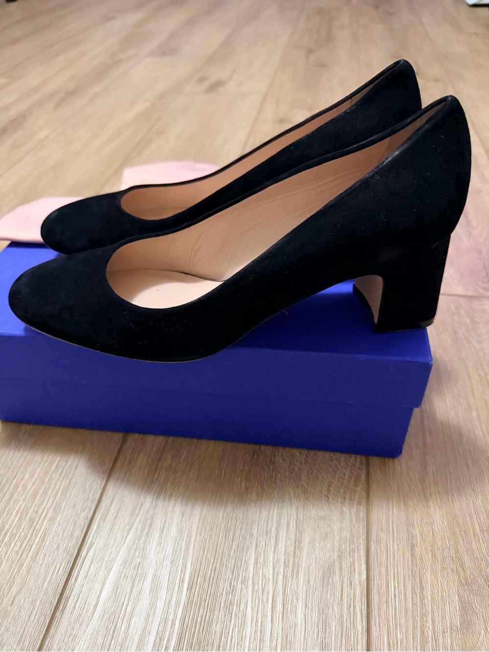 SW Classic Black Suede Block Heel